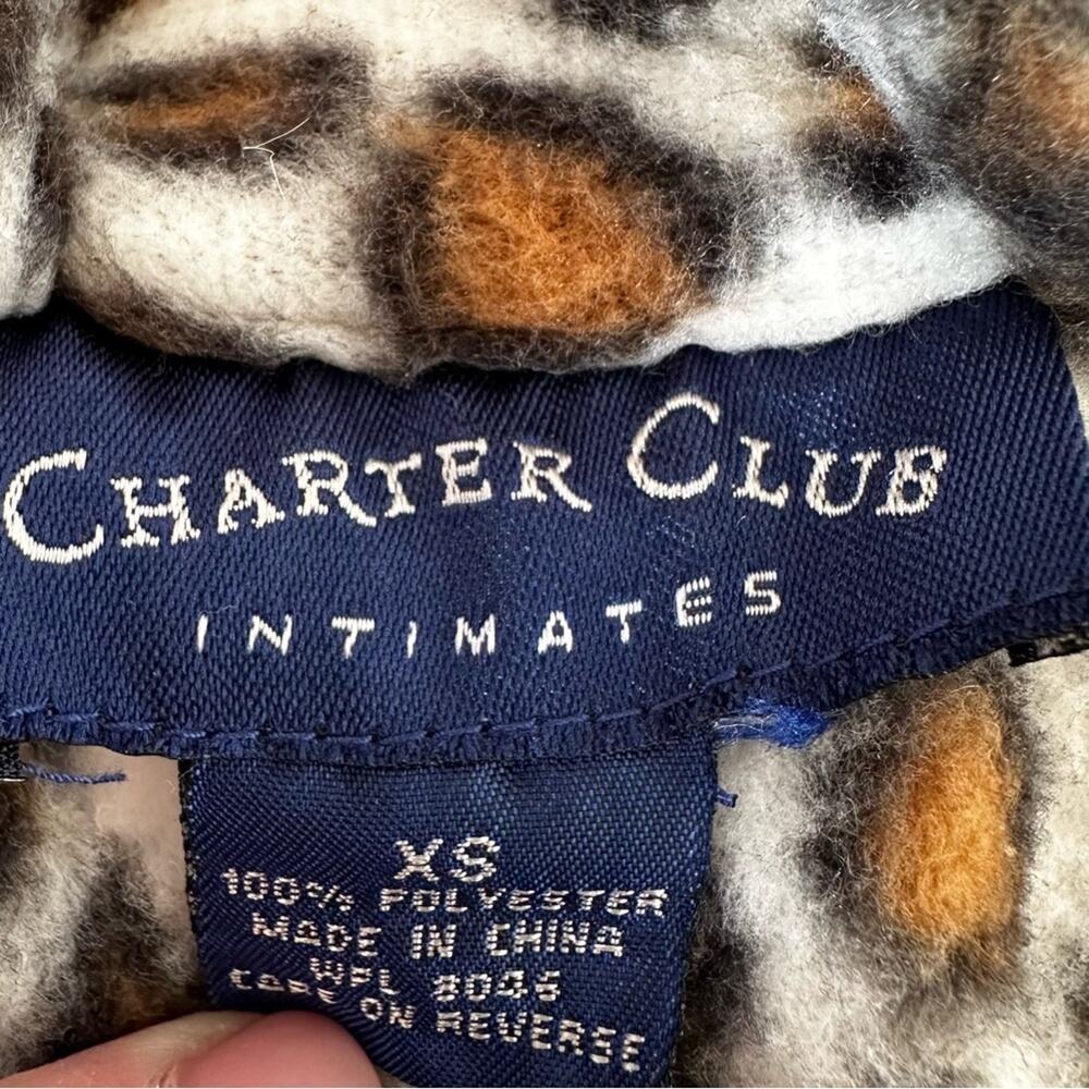 Vintage Leopard Print Robe by Charter Club size XS Animal Print Blanket Coat - Picture 7 of 8